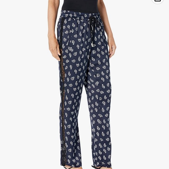 The Kooples Women's Trousers with Navy Bandana Paisley Design - Picture 2 of 4